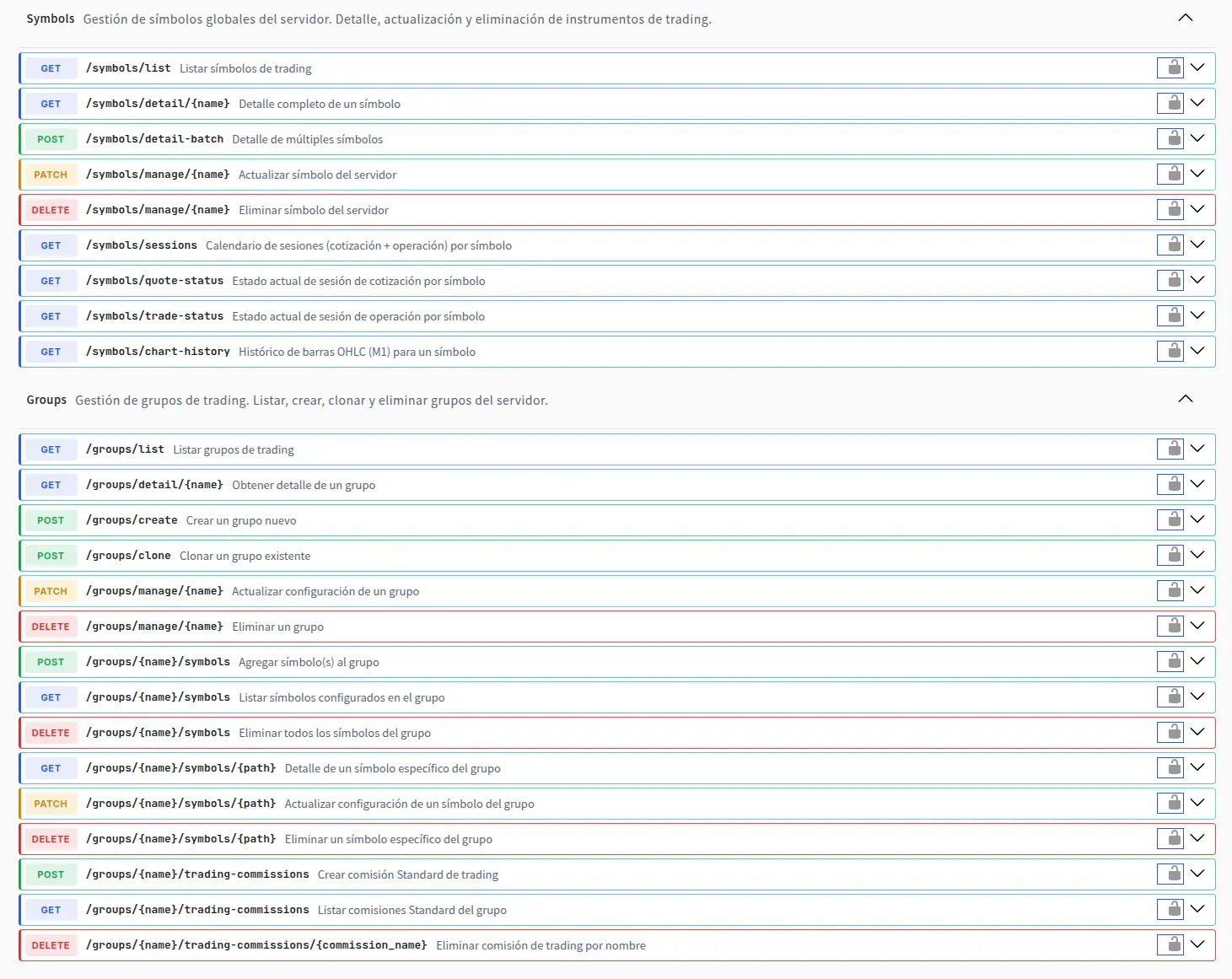 Swagger: prueba de petición y respuesta de un endpoint de la API